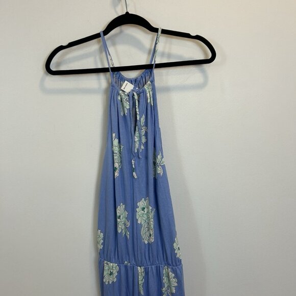 NWT Old Navy Women's XXL 2XL Blue Floral Print Halter Tie Neck Short Dress - Picture 10 of 12